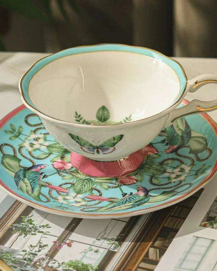 Enchanting Butterfly Haven Bone China Tea Cup and Saucer Collection