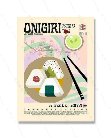 Asian Gourmet Canvas Art: Stunning Illustrations of Ramen, Sushi, and Dumplings for a Stylish Kitchen