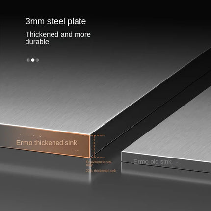 Silver 304 Stainless Steel Undermount Kitchen Sink - Large Bow