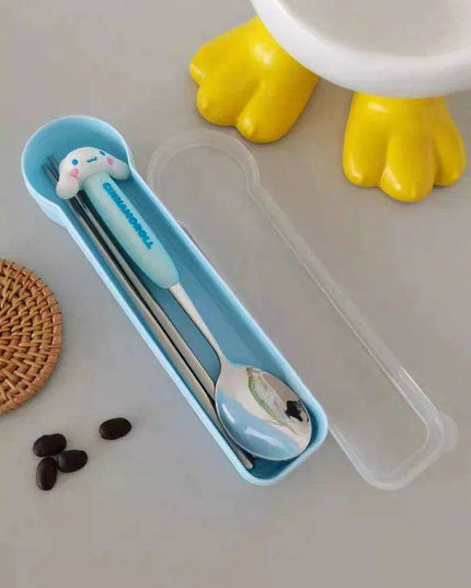 Whimsical Hello Kitty and Cinnamoroll Stainless Steel Kids' Dining Set