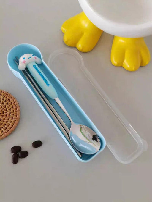 Whimsical Hello Kitty and Cinnamoroll Stainless Steel Kids' Dining Set