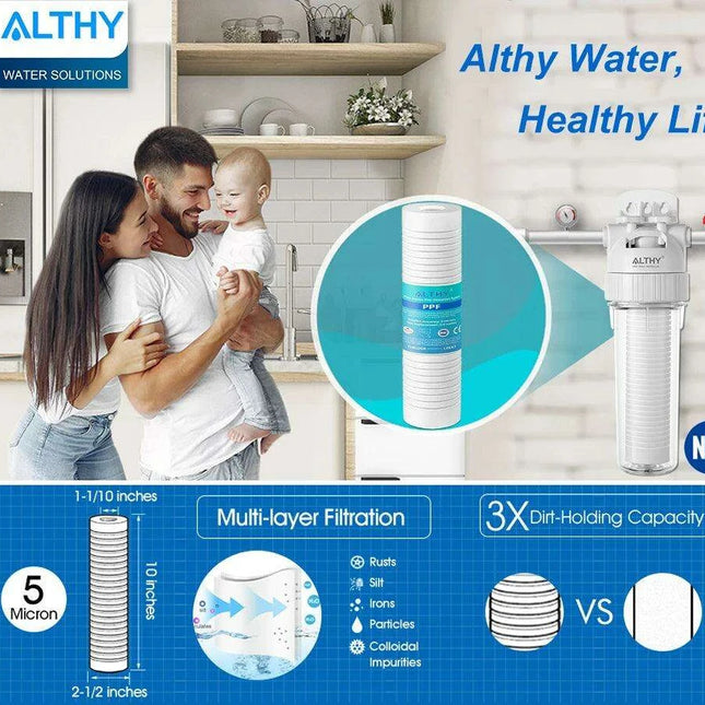 Advanced 5 Micron Sediment Filtration System with Polypropylene Pre-Filter for Superior Water Purity
