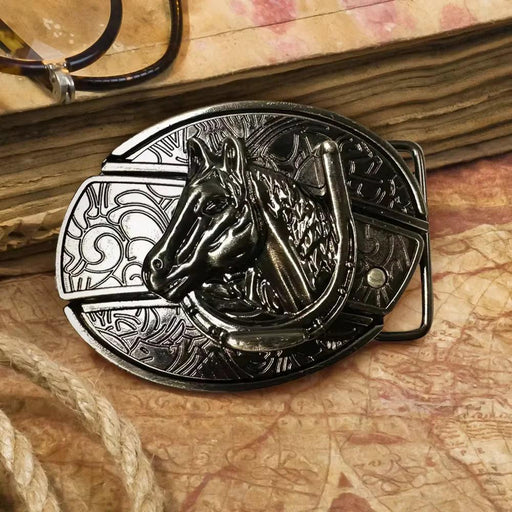 Retro Punk Cowboy Style Metal Buckle Belt for Men - Customizable Fit with Unique Embossed Detailing