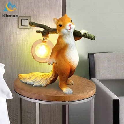 Nordic Modern Minimalist Squirrel LED Table Lamp Bedroom Living Room S