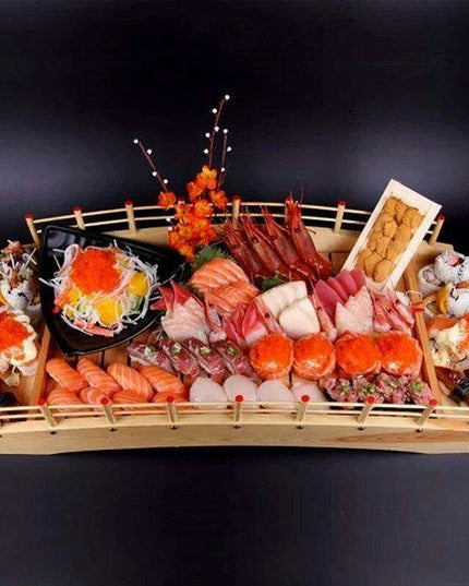 Elegant Dragon Boat Sushi Platter for Sashimi Lovers