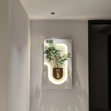 Hydroponics Decorative Wall Lamp with Living Plant Art