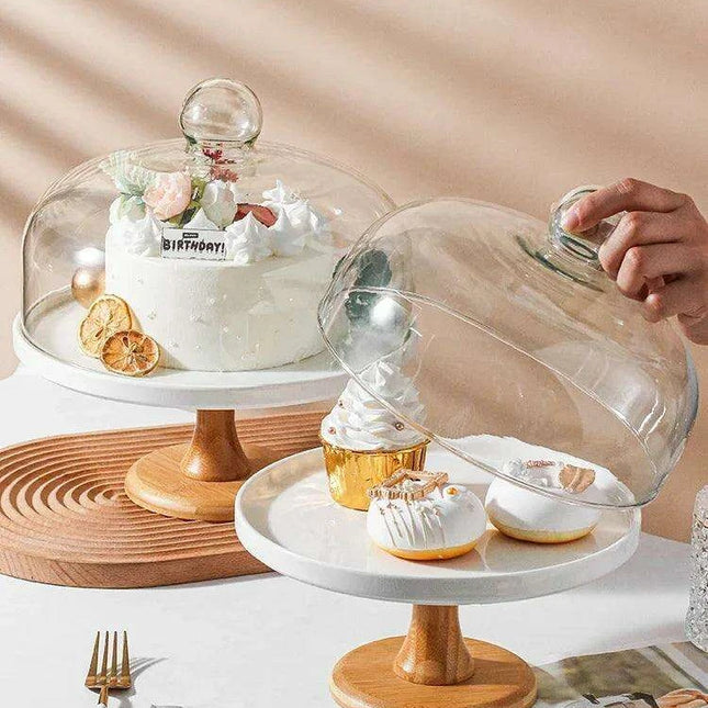 Elegant Nordic Wooden Dessert Stand with Elevated Fruit Display for Gourmet Events