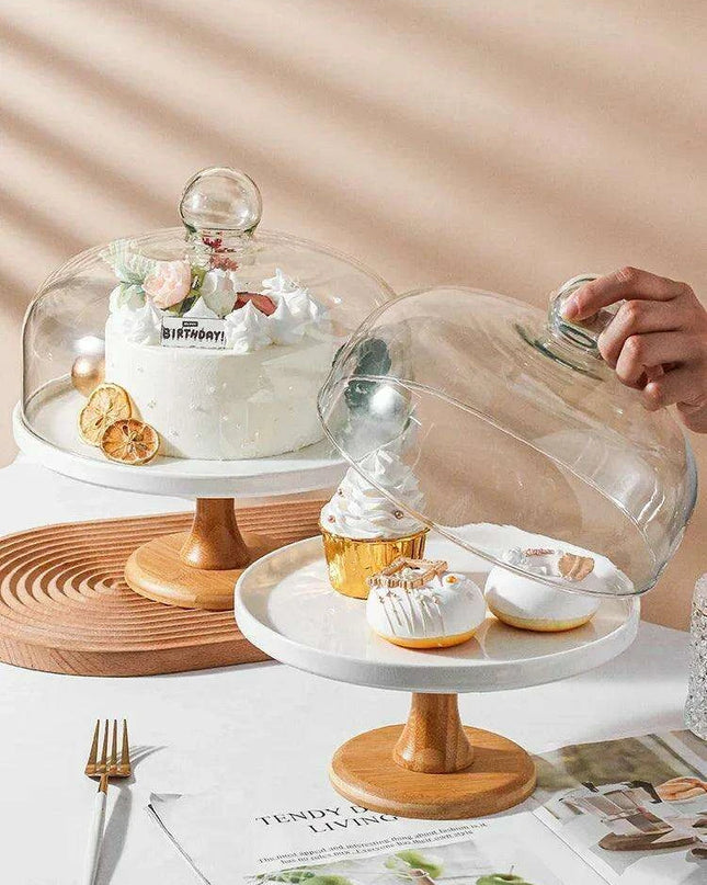 Elegant Nordic Wooden Dessert Stand with Elevated Fruit Display for Gourmet Events