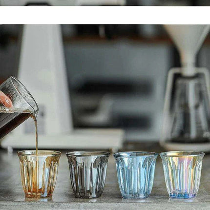 Luxury Borosilicate Glass Coffee Cup Set with Elegant Vacuum-Plated Finish