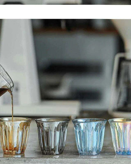 Luxury Borosilicate Glass Coffee Cup Set with Elegant Vacuum-Plated Finish