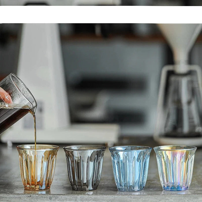 Elegant Vacuum-Plated Glass Coffee Cup Set for Stylish Sips