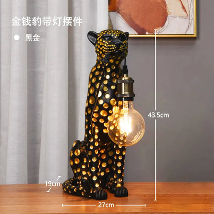 Modern Creativity Cheetah Sculpture Room Decoration Animal Figurine Mo