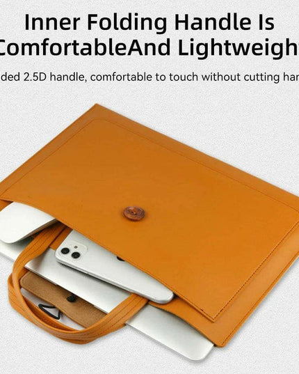 Stylish Faux Leather Laptop Tote with Innovative Features for MacBook Air and Tech Essentials