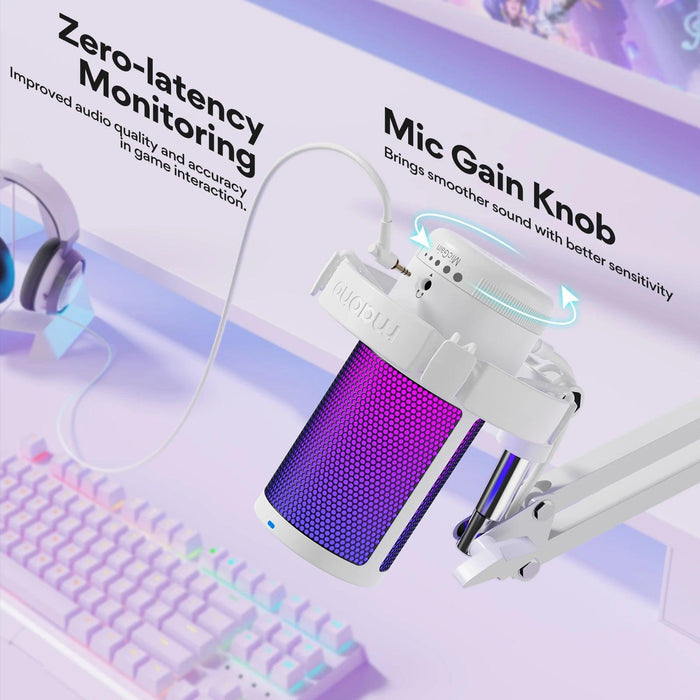 Gamerwave DGM20S Pro RGB USB Gaming Microphone - Customizable Lighting with Superior Audio Quality