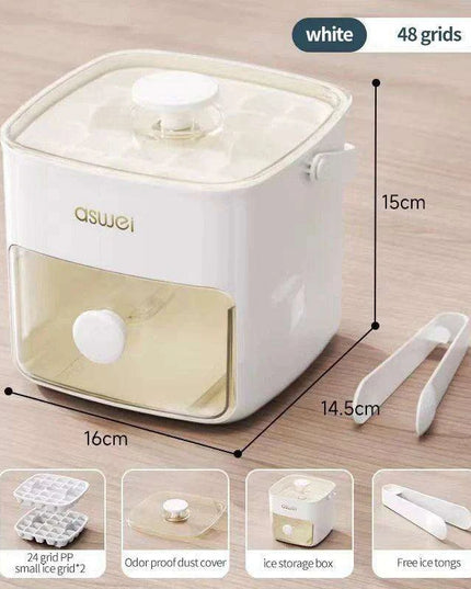 48-Cube Dual-Layer Ice Tray with Lid and Clips - Food-Grade Mold for Cocktails, Whiskey, and Desserts