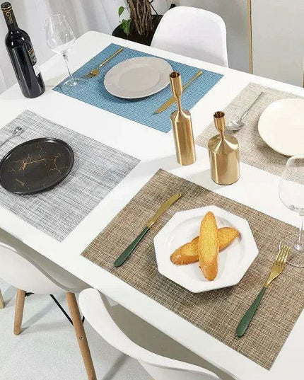 Elegant PVC Dining Table Placemats Set of 6 - Stylish Heat-Resistant Table Protection