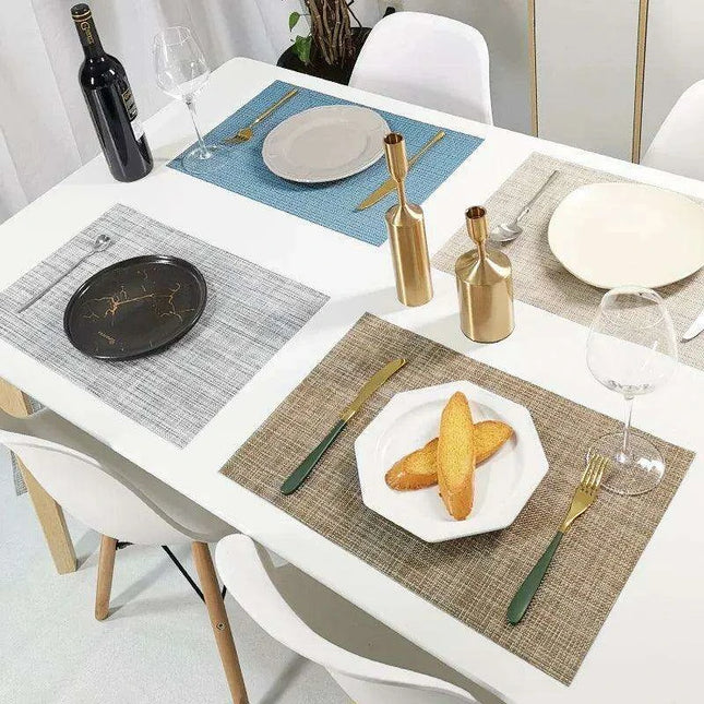 Elegant PVC Dining Table Placemats Set of 6 - Stylish Heat-Resistant Table Protection
