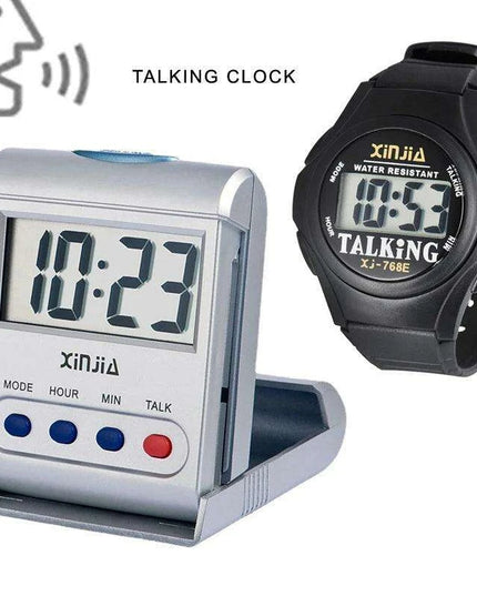 Set of two - Voice-Activated Digital Clock for the Visually Impaired and Seniors (10 languages)