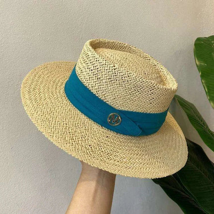 Chic Adjustable Wide Brim Straw Hat for Women - Stylish Sun Protection Beach Accessory Available in 50 Colors