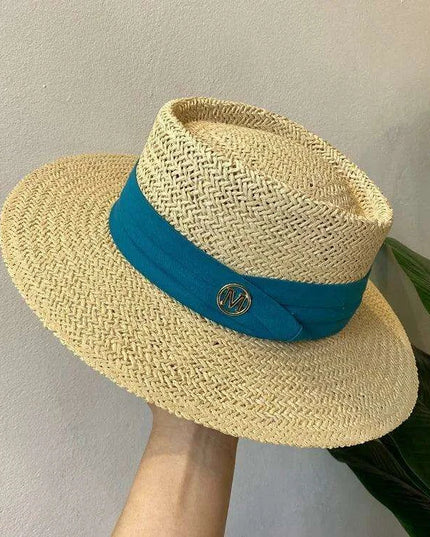Chic Adjustable Wide Brim Straw Hat for Women - Stylish Sun Protection Beach Accessory Available in 50 Colors