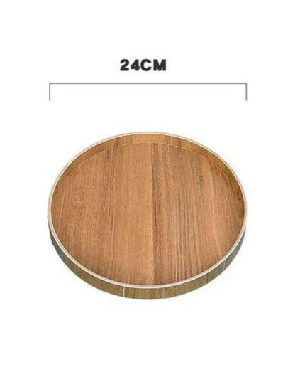Elegant Round Wooden Tea Tray for Chinese Kung Fu Tea and Snacks