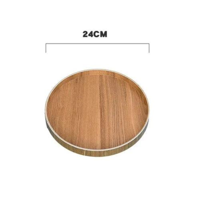 Elegant Round Wooden Tea Tray for Chinese Kung Fu Tea and Snacks