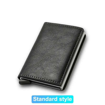 Sleek RFID-Blocking Leather Card Holder - Stylish and Secure Wallet for Men