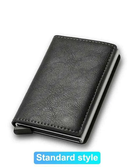 Sleek RFID-Blocking Leather Card Holder - Stylish and Secure Wallet for Men