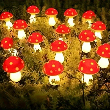 Solar Mushroom Garden Ground Light | 8 & 12 LED, 8 Lighting Modes, Warm White