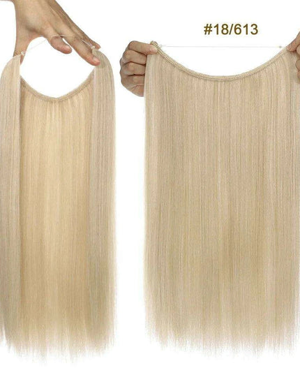 20-Inch Versatile Adjustable Invisible Wire Hair Extensions - Curly and Sleek Options