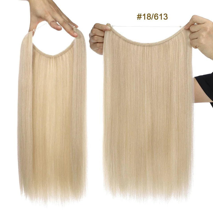 20-Inch Versatile Adjustable Invisible Wire Hair Extensions - Curly and Sleek Options