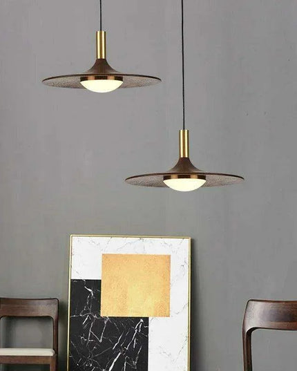 Timeless Walnut Wood LED Chandelier for Contemporary Living Spaces