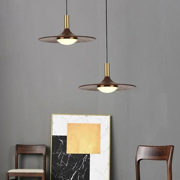 Timeless Walnut Wood LED Chandelier for Contemporary Living Spaces