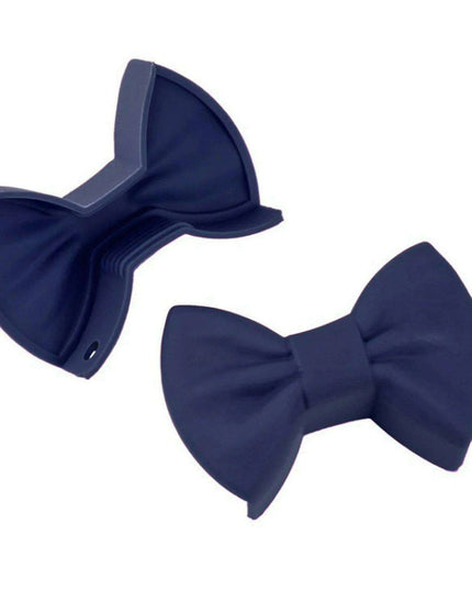 Charming Tiny Bow-Designed Heat-Resistant Silicone Oven Mitts - Set of 2 Mini Pot Holders for Safe Cooking
