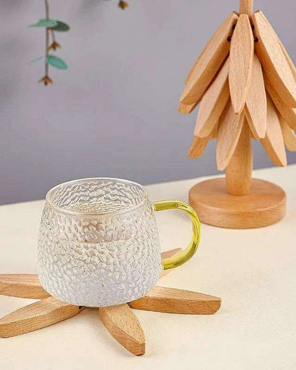 Set of 4 - Walnut Wood Tree-Shaped Heat-Resistant Trivet Set