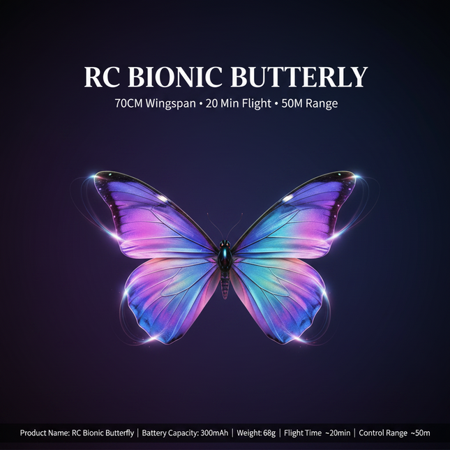 Handmade RC Bionic Flapping Wing Butterfly Drone – 16 Wing Designs with Optional LED