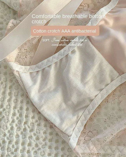 Elegant Japanese-Inspired Lace Mesh Briefs for Young Women