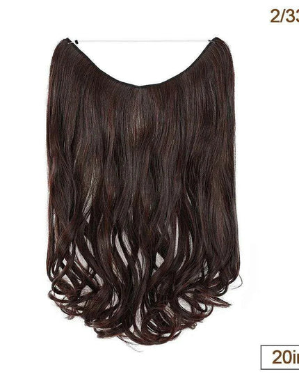 20-Inch Versatile Adjustable Invisible Wire Hair Extensions - Curly and Sleek Options