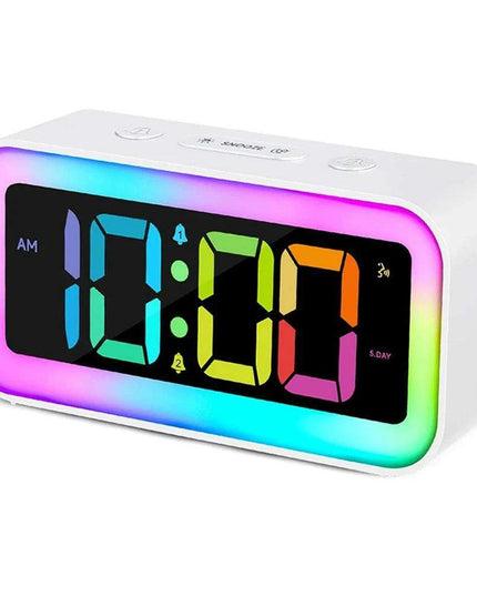 Smart RGB LED Alarm Clock with Sound-Activated Backlight and Multi-Display Options - Ideal Home Decor