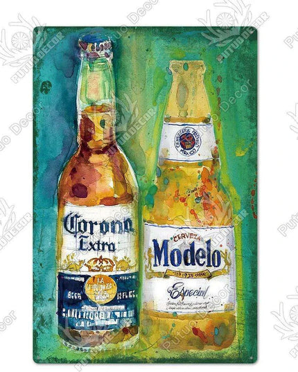 Retro Beer Sign Metal Wall Decor - Timeless Home Bar and Garage Accent