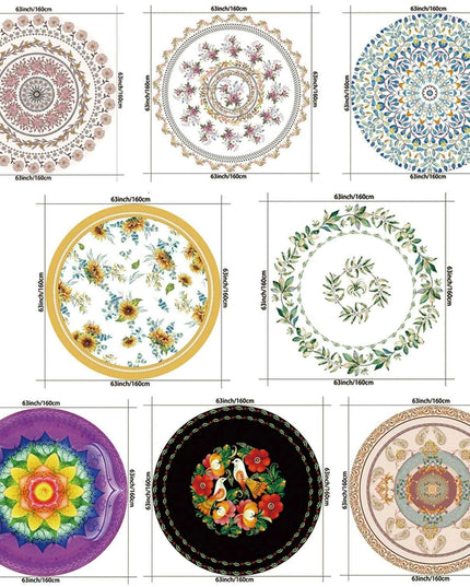 Chic 63-Inch Waterproof Dining Tablecloth: Wrinkle-Free Polyester Elegance