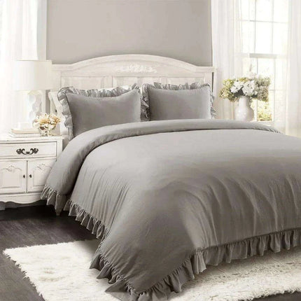 Reyna Luxe Ruffled King Bedding Ensemble with Coordinating Pillow Shams