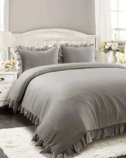 Reyna Luxe Ruffled King Bedding Ensemble with Coordinating Pillow Shams