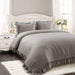 King Bed Linen Set Reyna 3-Piece Ruffled Comforter Bedding Set With Pillow Shams