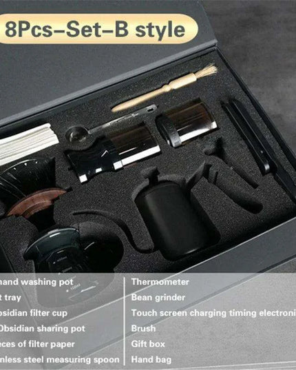 Artisan Coffee Brewing Mastery: Deluxe Wooden Set for Elevated Experiences