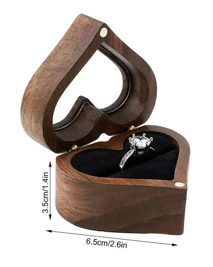 Elegant Heart-Shaped Walnut Jewelry Box - The Perfect Love Token for Special Moments