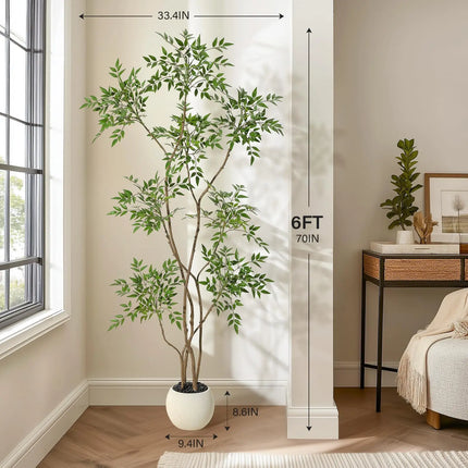Artificial Nandina Tree in Decorative Planter – 150–210 cm