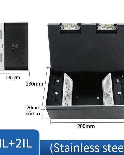 Customizable Stainless Steel Modular Floor Socket with Integrated Marble Design