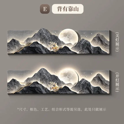 Luxury Bedside LED Wall Lamp with Back Support & Artwork