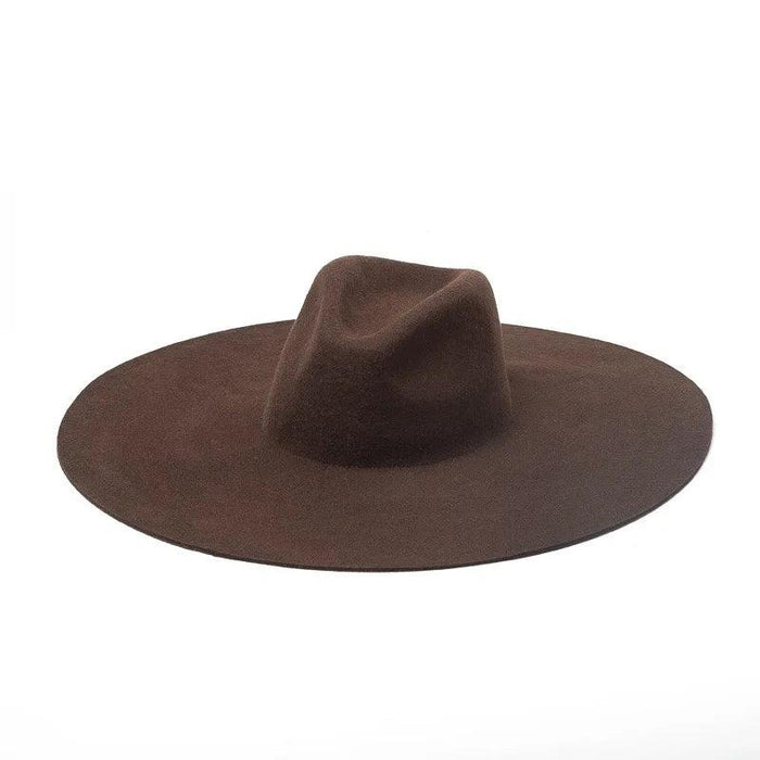 Wide Brim Wool Felt Fedora Hat for Men and Women
